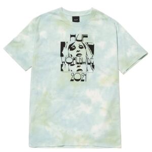 HUF Wasted Darling Tee – Blue Tie-Dye Psychedelic Graphic Shirt | Deadstock M